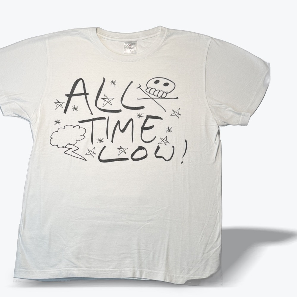 Band T-Shirt All Time Low Mens Small White Graphic Tee Stedman Classic-T ST2000